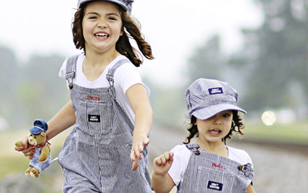 Children on railroad tracks