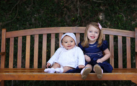 children on a bench